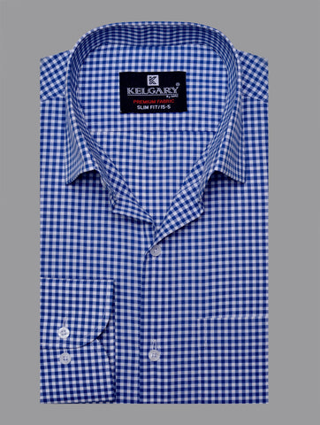 Special Occasion  ROYAL BLUE CHECK FORMAL SHIRT