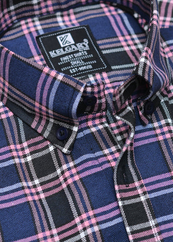 Special Occasion CASUAL SHIRT PINK BLUE  BLACK CHECK