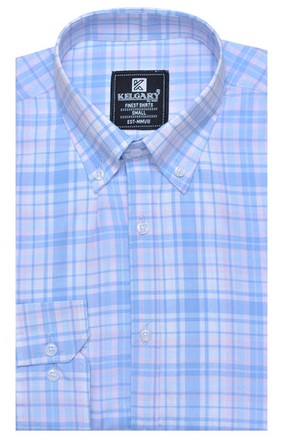 Special Occasion CASUAL SHIRT PINK SKY BLUE CHECK