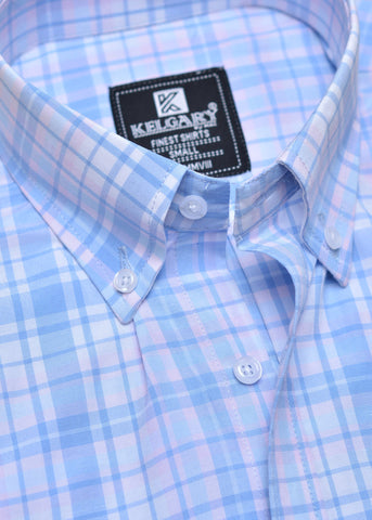 Special Occasion CASUAL SHIRT PINK SKY BLUE CHECK
