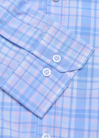 Special Occasion CASUAL SHIRT PINK SKY BLUE CHECK