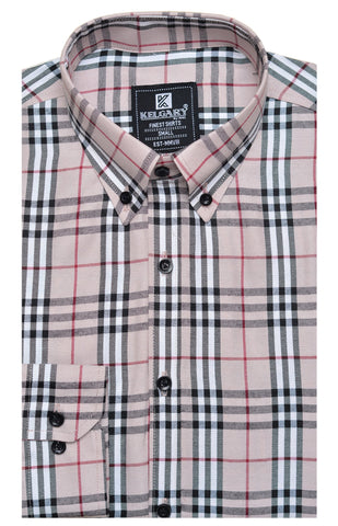 Daily Essentials CASUAL SHIRT PINK SAND CHECK