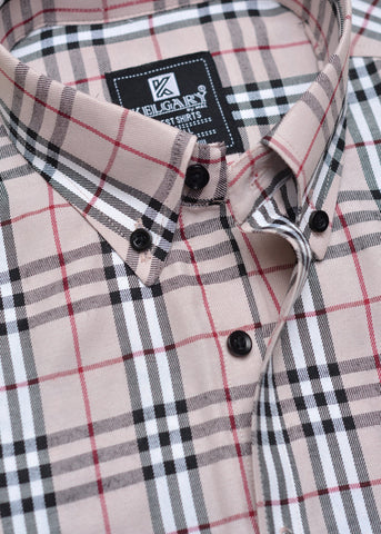 Daily Essentials CASUAL SHIRT PINK SAND CHECK