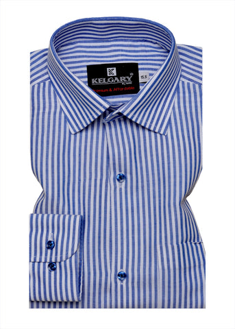 White Blue Lining Essential Daily Shirt
