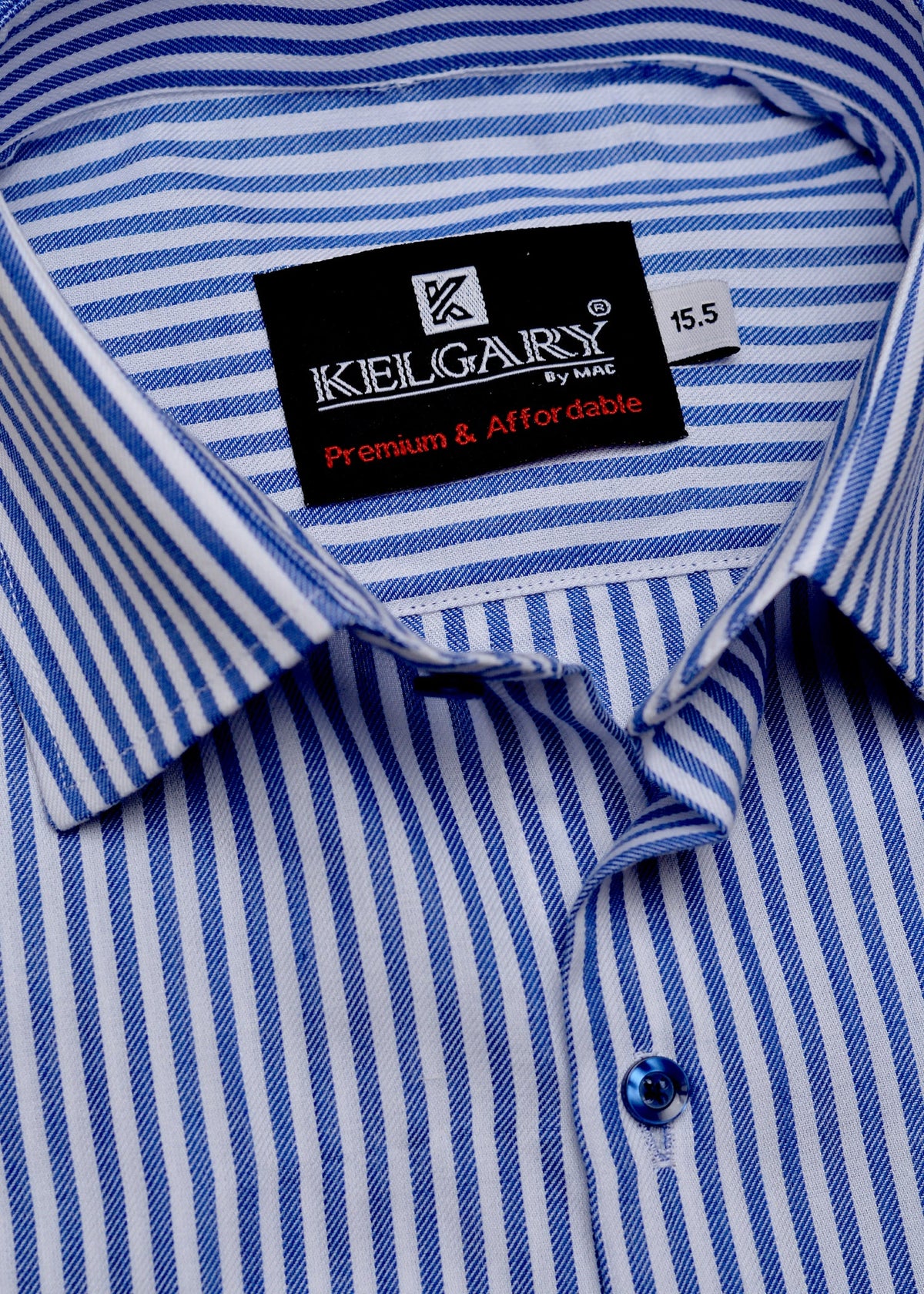 White Blue Lining Essential Daily Shirt
