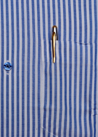 White Blue Lining Essential Daily Shirt