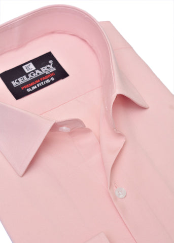 Daily Essentials PEACH PLAIN FORMAL SHIRT